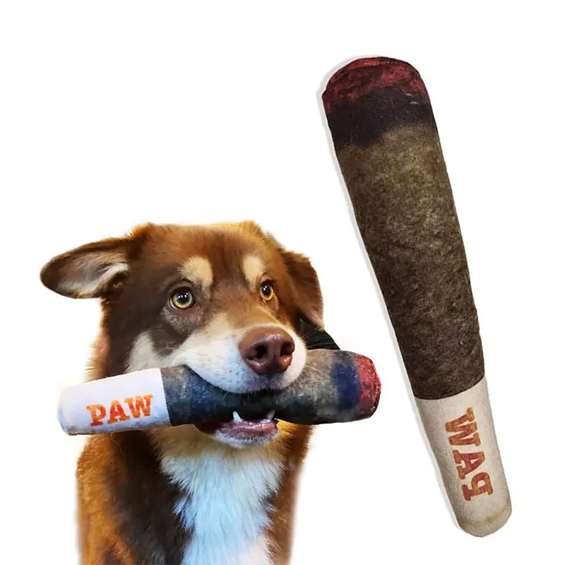 Funny Interactive Dog Toys Cigar Design Plush Squeaky Pet Toys Grinding Teeth Creative Chew Cool Stuffed Gifts for Dog Birthday - Big Tim's Magic Emporium