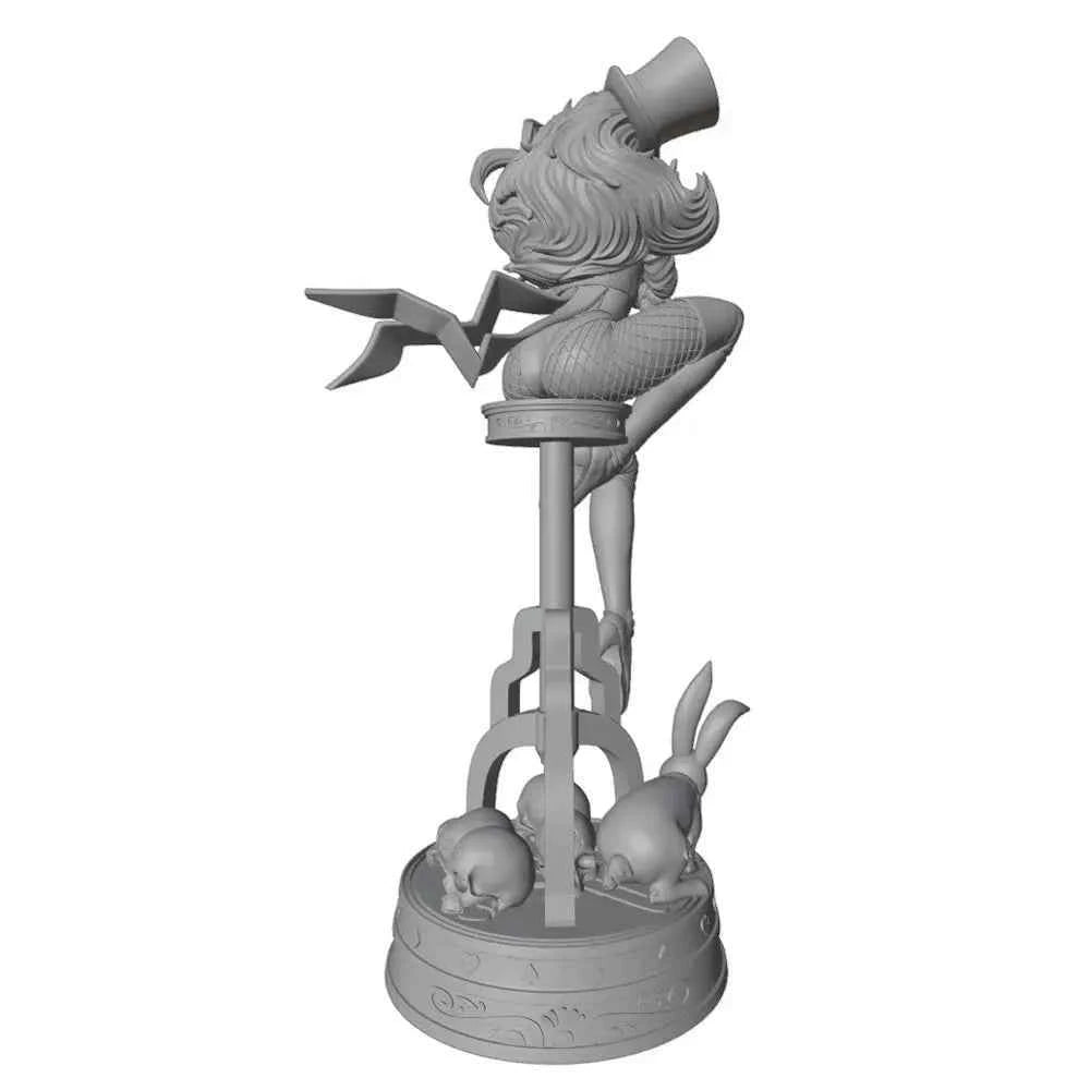 1/24Room Decoration Sexy Magician Anime Character Statue 3D Printed Gray Model Figurine DIY Doll Model Unassembled And Unpainted