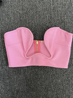 Sweetheart Neck Bandage Crop Top