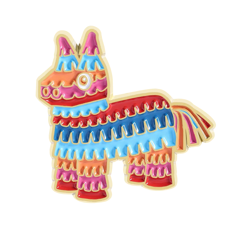 Creative Donkey Pinata Brooch Enamel Pins Funny Mexican Pinata Rainbow Donkey Brooches Backpack Lapel Badge Jewelry Gift Friends
