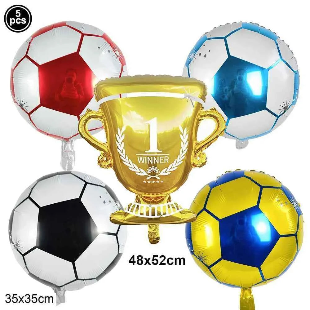 Soccer Party Decoration Balloons Soccer Balls Football Sneakers Trophy Foil Balloons for Birthday Sports Theme Party Supplies