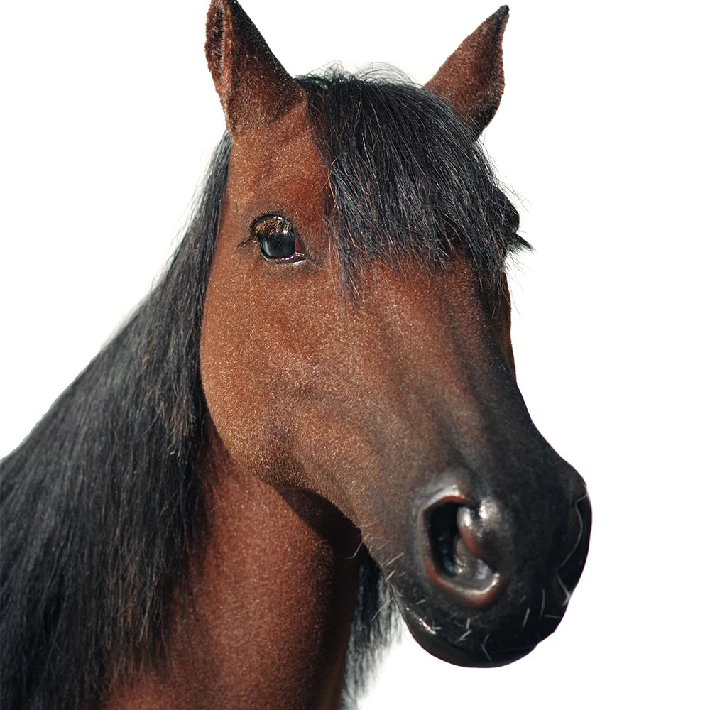 Lifelike Horse Animatronic Models with Realistic Fur for Equestrian Club Decor Fiberglass Horse for Historical Museum