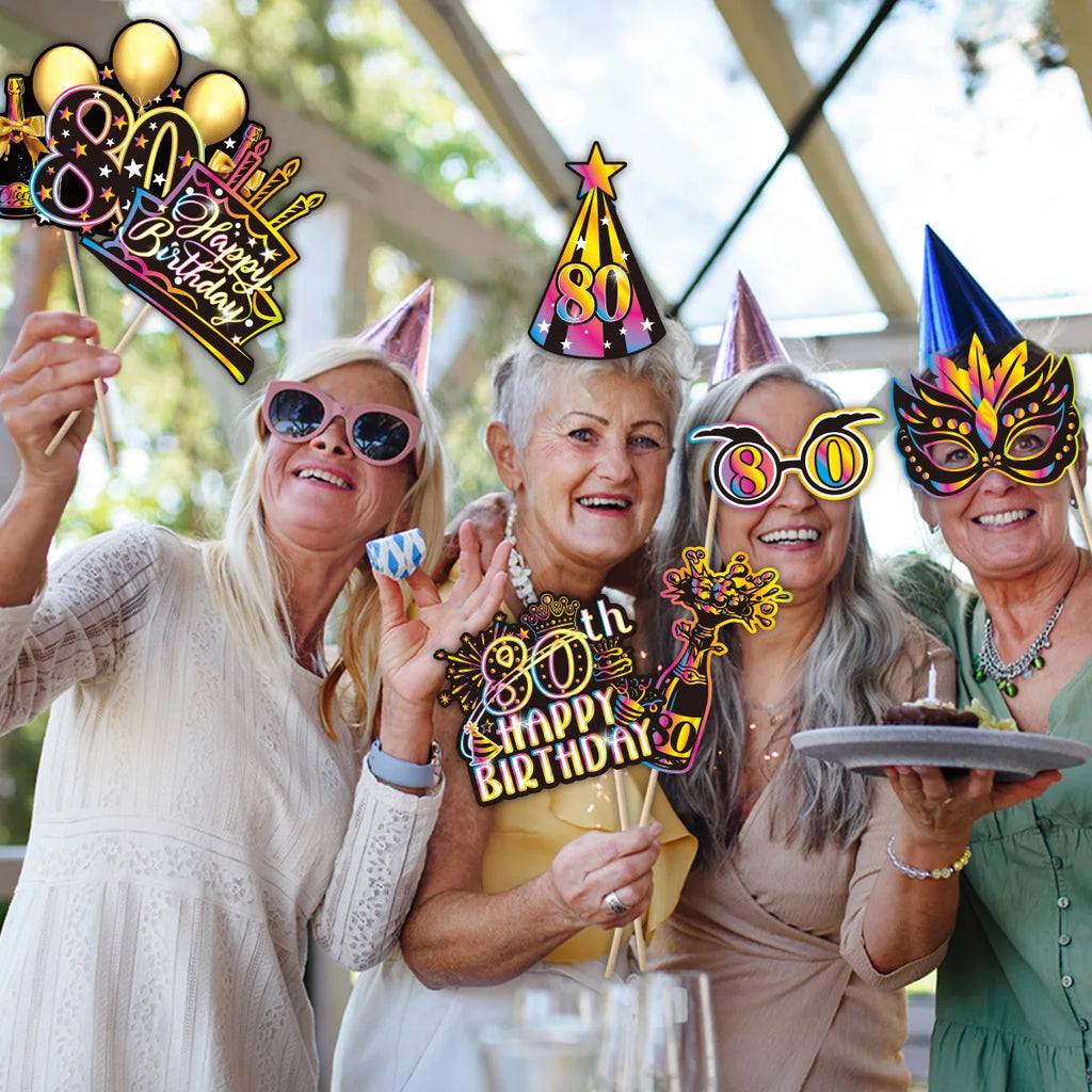Birthday Party Decoration Photo Props 30 40 50 Birthday Party Glasses Decoration