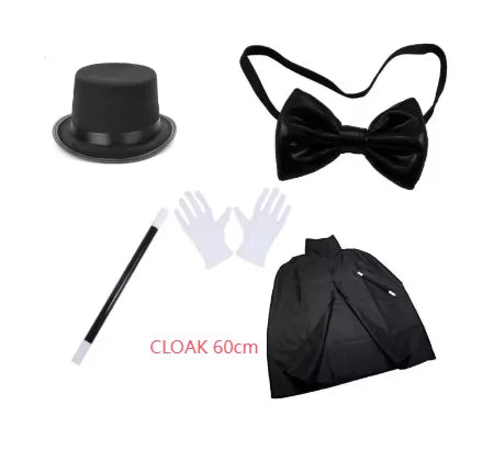 Magician Costume Set – Top Hat, Cape, Wand & Gloves for Kids and Adults - Big Tim's Magic Emporium