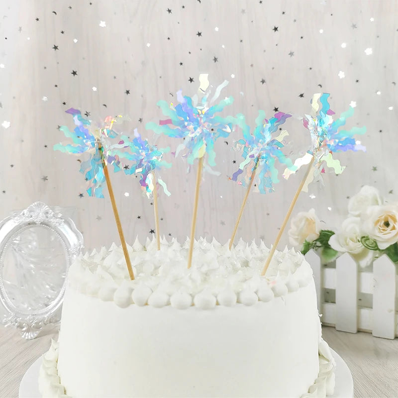 20pcs Happy Birthday Glitter Cake Topper Colorful Fireworks Tassels Cupcake Topper Wedding Baby Shower Baking Dessert Cake Decor