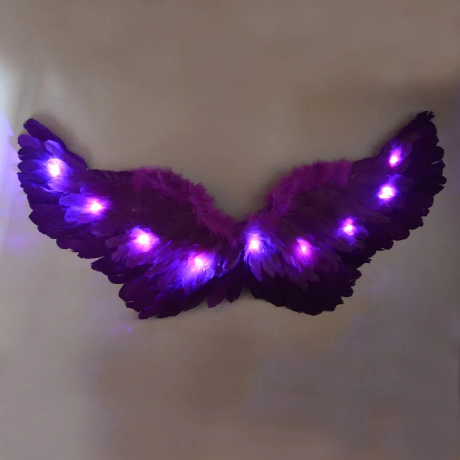 Party Glow LED Angel Feather Wing with Luminous Light Up Effect for Costume Birthday, Wedding and Christmas - Big Tim's Magic Emporium