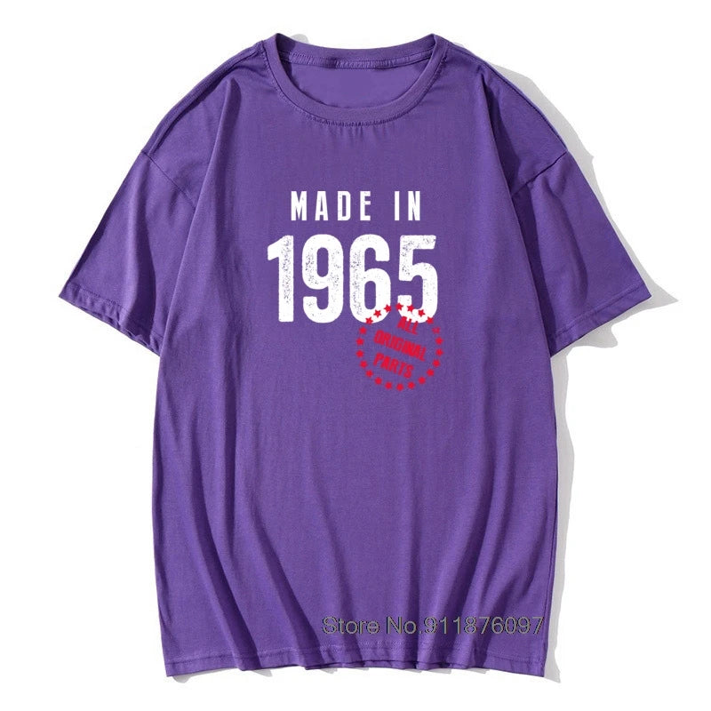 Funny T shirt Husband Birthday Gift 100% Cotton Retro TShirts 1965 1966 1967 1968 1969 Vintage Print Man Round Neck Clothes - Big Tim's Magic Emporium
