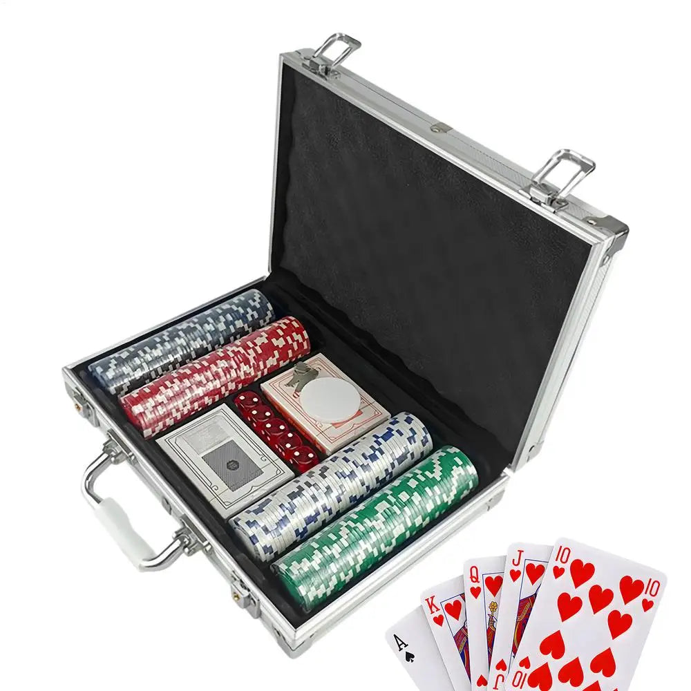 Poker Sets With Case Party Props No-Denomination Professional Poker Sets For Players Game Enthusiasts Collectors Event Planner - Big Tim's Magic Emporium