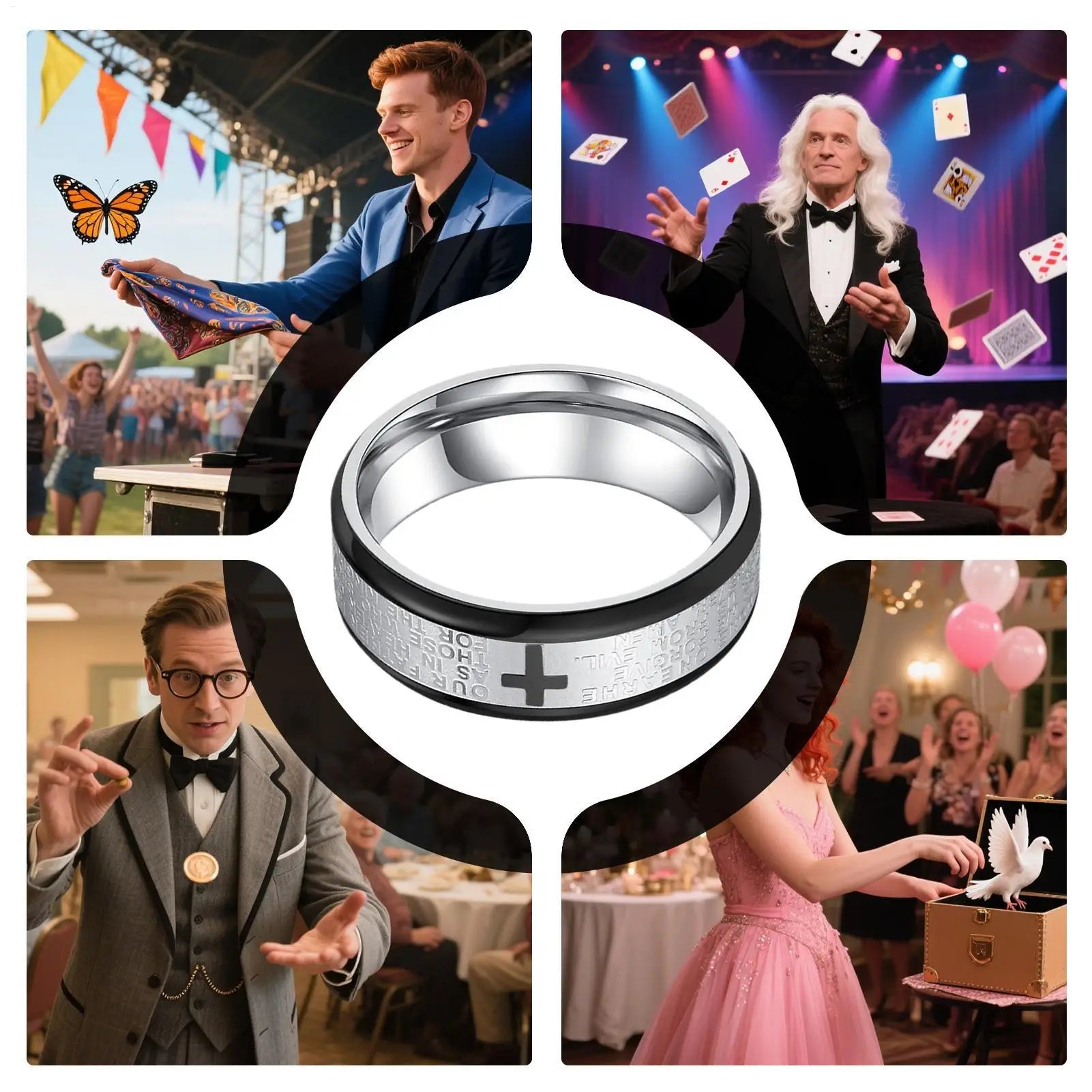 Magic Tricks Floating Ring Magic Trick Metal Cool Floating Toys for Travel Carnival Stage Kids Adults Street Performance Party - Big Tim's Magic Emporium