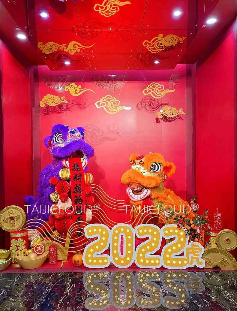 Southern Lion Dance Props for Adults, Double Performance Use, Wool Dragon Lantern, Authentic Lion Awakening Props.