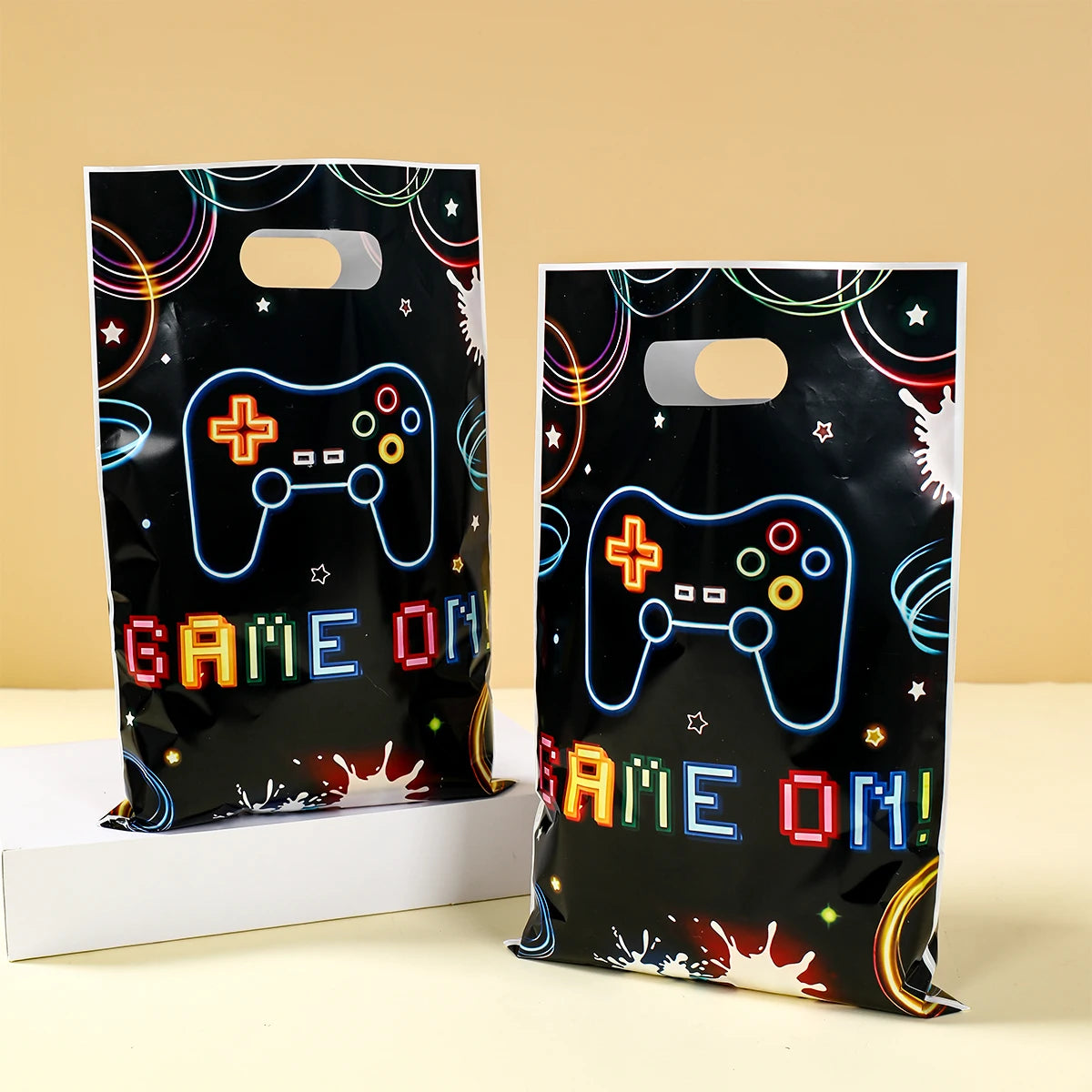 10/25pcs Game Party Gift Bag Electronic Game Theme Birthday Party Decor Happy Birthday Party Gift Bag with Handle Party Supplies - Big Tim's Magic Emporium