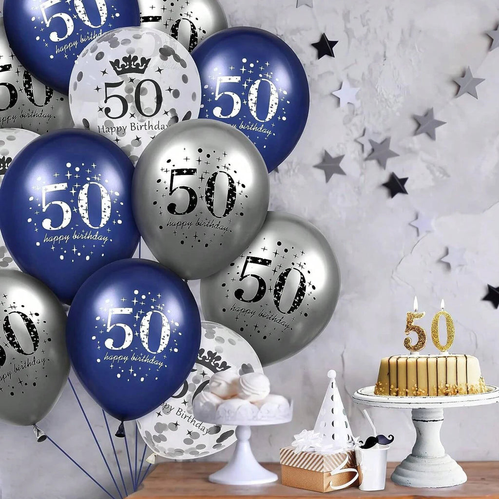 15Pcs 12 Inch 18th 21th 30th 40th 50th 60th 70th 80th Birthday Party Latex Balloons Anniversary Decoration Indoor Outdoor Decor