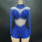Sexy Mesh Lace Bodysuit Playsuit – Sheer Stage Costume for Nightclub, Dance & Performance | Stardust Starlets