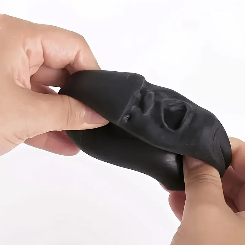 Fun Face Emotion Squeeze Ball Relax Toy for Children Adults Autism Sensory Anti-Stress Anxiety Relief Black Soft Squishy