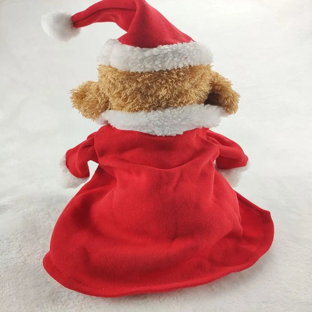 Cute Cosplay Santa Christmas with Cap Pet Costume Dog Hoodies Dog Suit