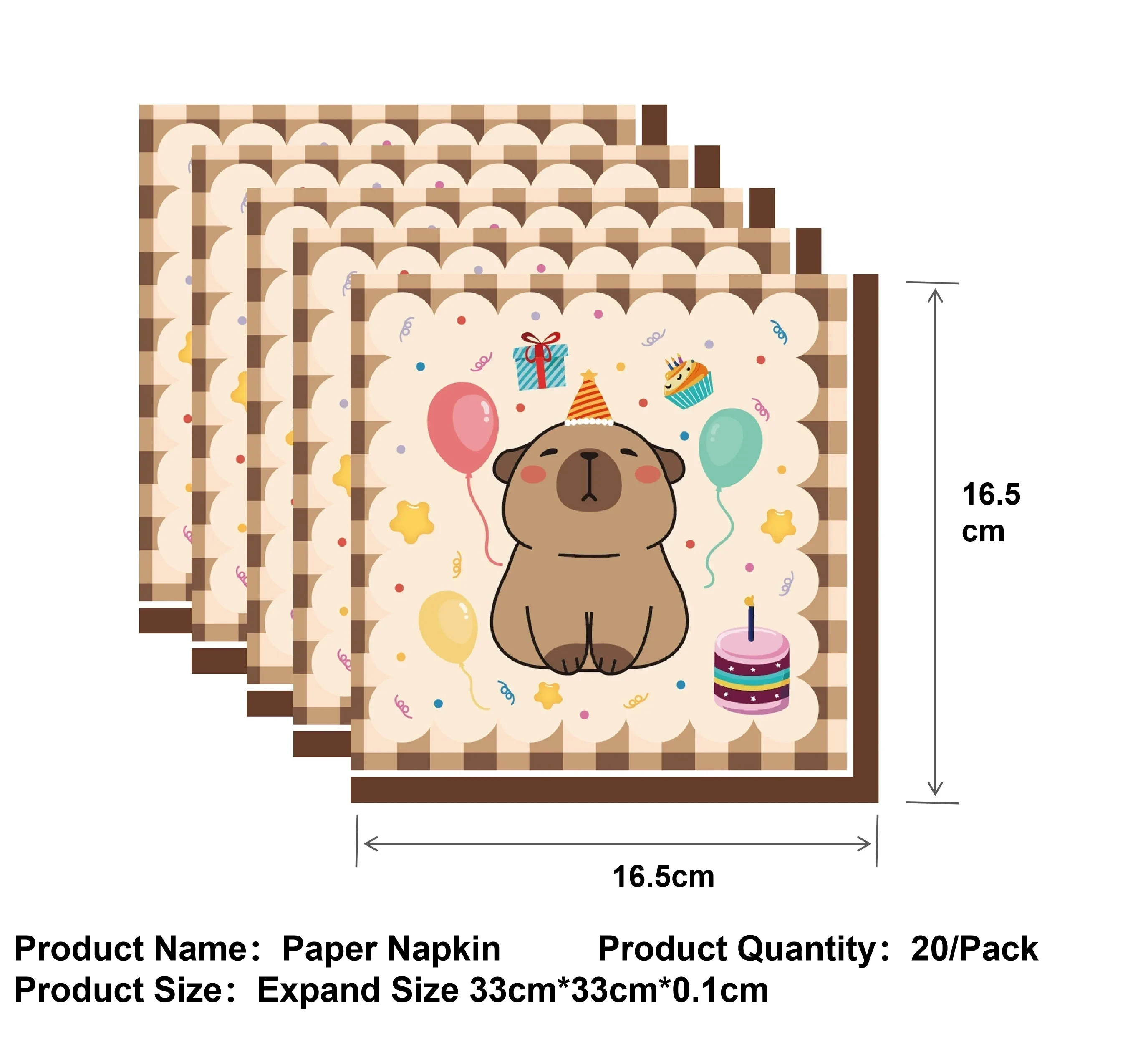 Cartoon Capybara Birthday Party Decoration Disposable Tableware Cup Plate Napkins Tablecloth Banner Baby Shower Birthday Party