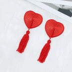 Sparkling Rhinestone Heart Pasties with Swinging Tassels Set