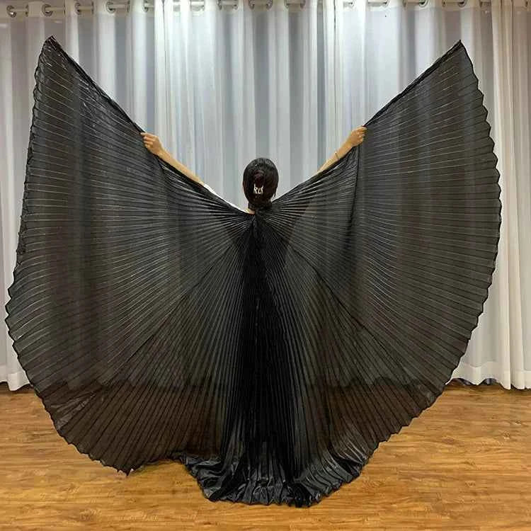 Oriental Style Dance Accessories Stage Performance Props Egyptian Wings 300 Degrees Belly Dance Isis Wings with Sticks