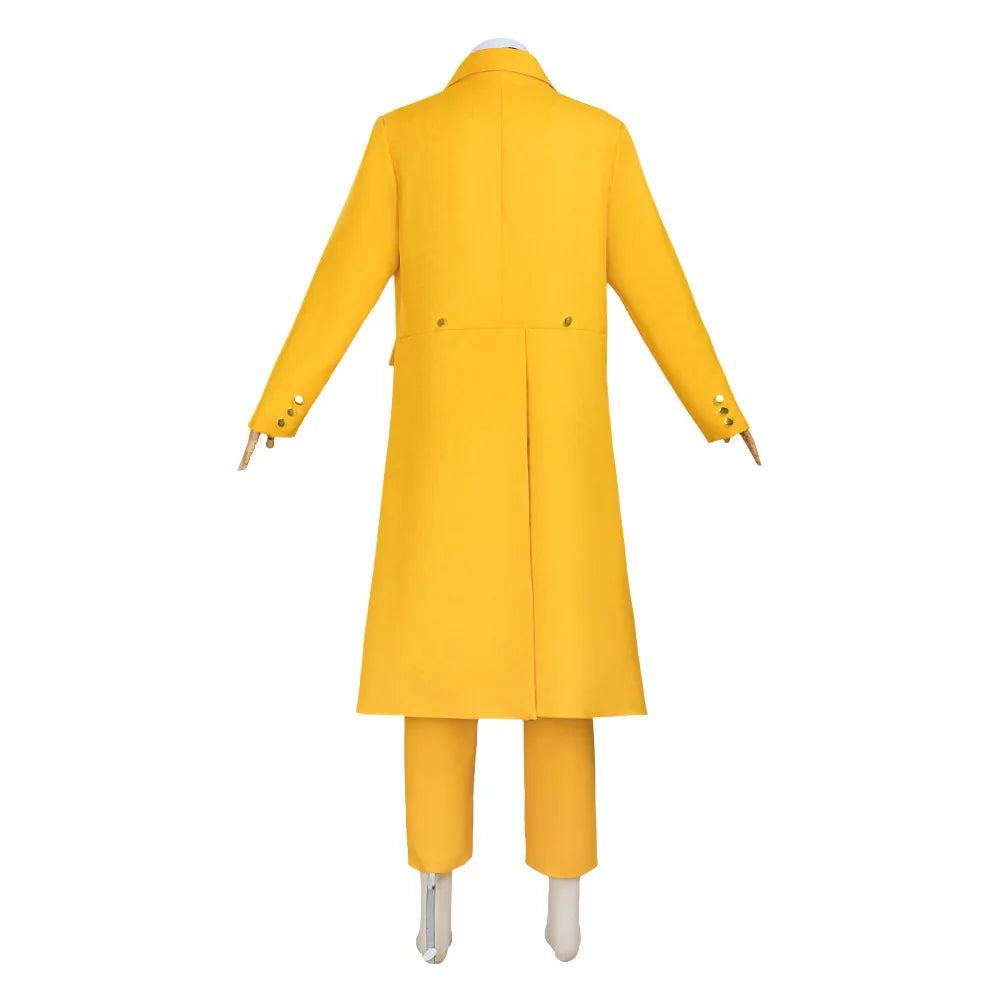 Movie The Mask Cosplay Yellow Uniform with Hat Green Mask Halloween Carnival Party Clown Props Costume - Big Tim's Magic Emporium