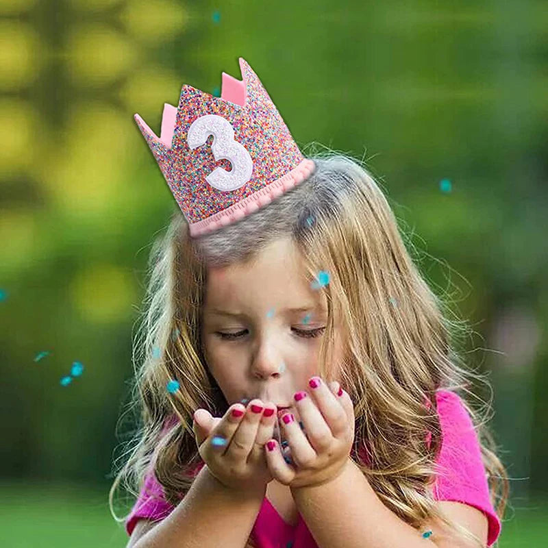 Birthday Party Hats Half Year Old Birthday Cap Baby Shower Princess Crown 1st 2nd 3rd 4th Year Old Number Kids Birthday Headband - Big Tim's Magic Emporium