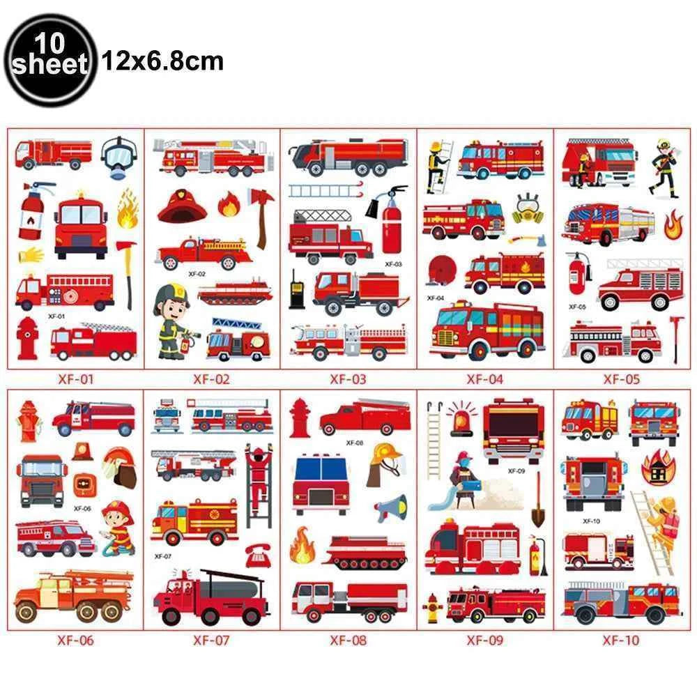 Fireman Birthday Party Supplies Firefighter Helmet Fire Hydrant Straws Cups with Lids Extinguisher Squirt Toys Fire Favors