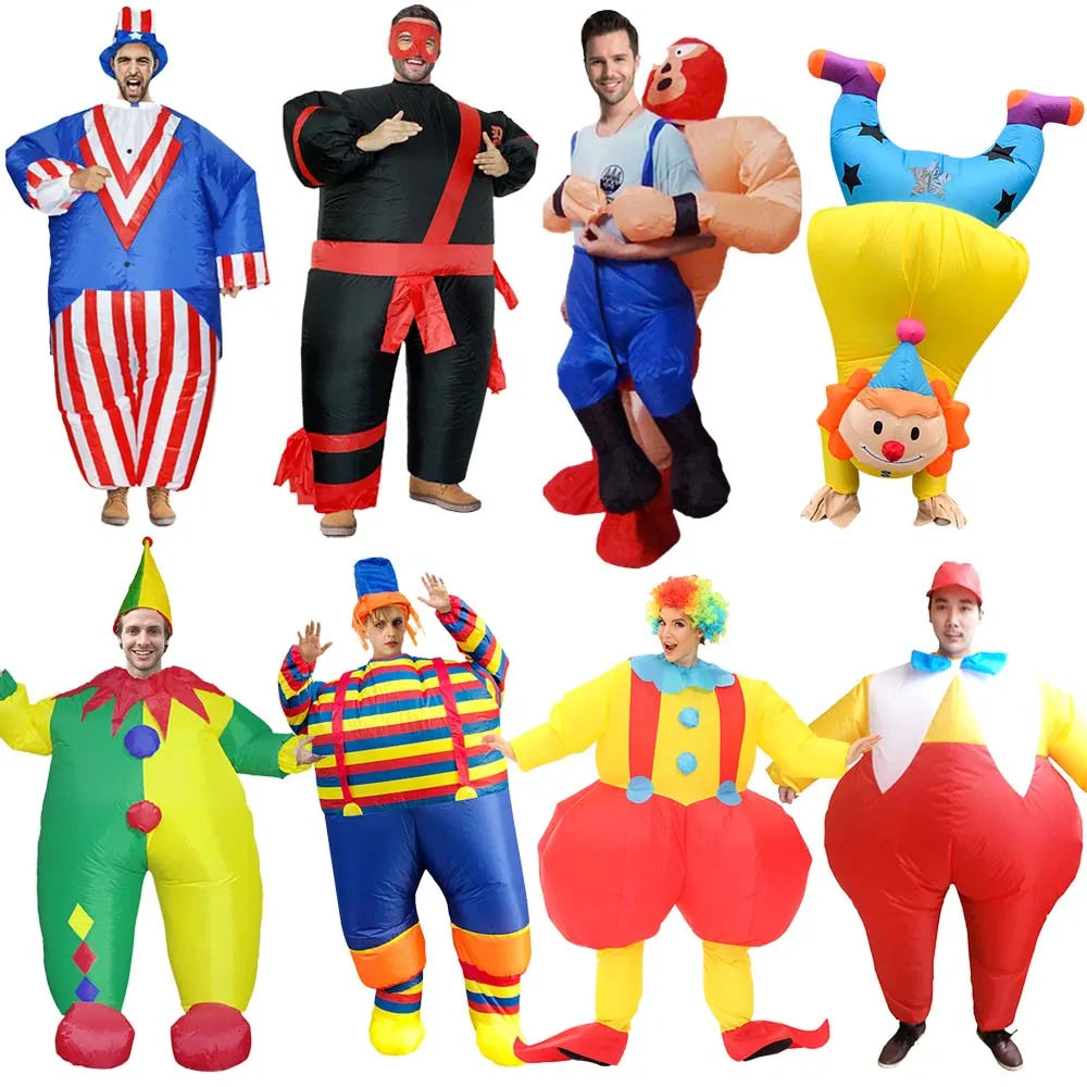New clown inflatable costume, funny suit, mascot Purim, Halloween and Christmas party Cosplay costume for adults, with multiple - Big Tim's Magic Emporium
