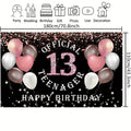 Rose gold girl's 13th birthday decoration, birthday party supporting photography background, 13th birthday party supplies