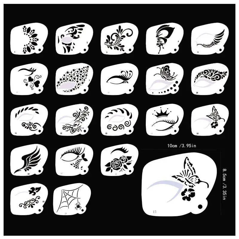 Face Paint Stencils Professional Body Art Paint Stencils Reusable For Adults Kids Easily Use Templates For Parties Makeup Tools
