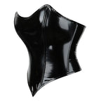 Shiny PVC PU Leather Bustier Corset Crop Top Body Shaper Vest