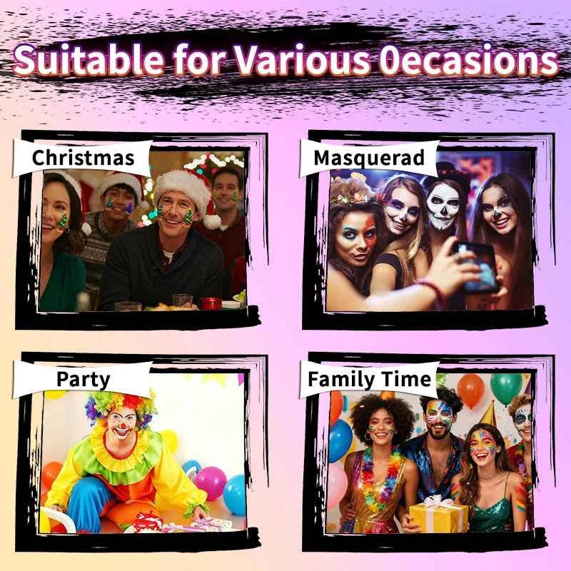 42 Color Face Painting Kit for Adults-Water Activated Paint Palette with Brush for Party,Tattoo,Carnival,Halloween,Makeup