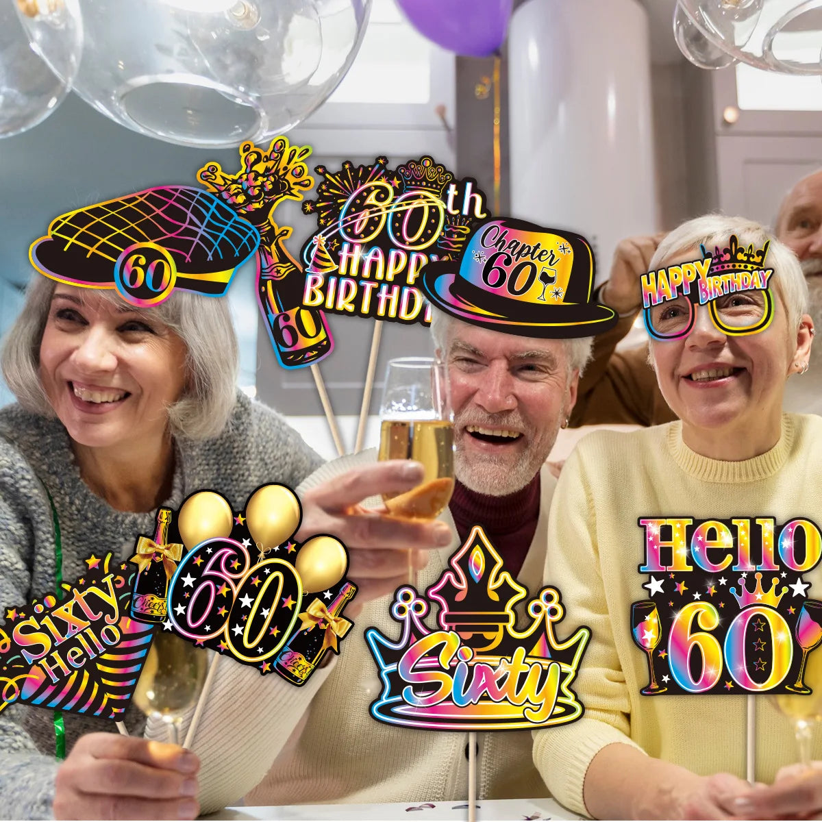 Birthday Party Decoration Photo Props 30 40 50 Birthday Party Glasses Decoration