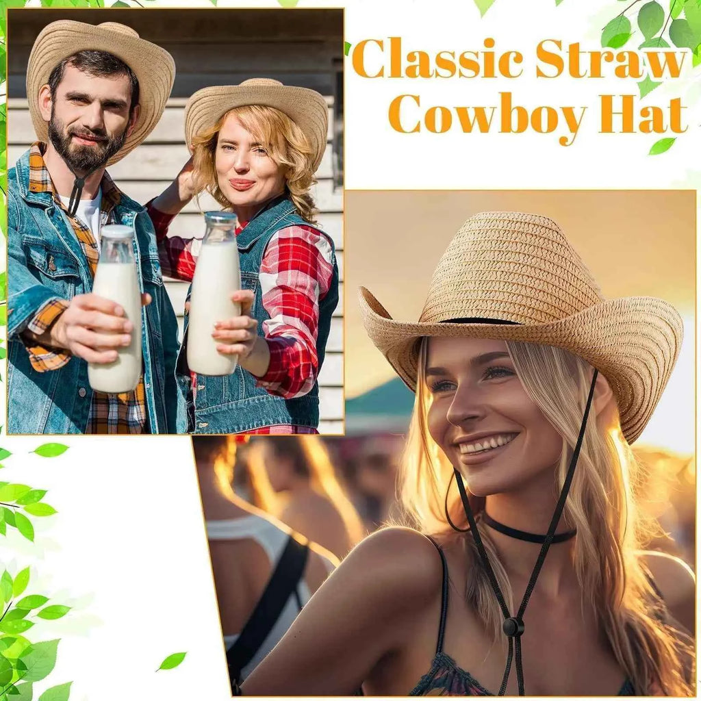4-50Pcs Straw Cowboy Hats for Party Bulk Sombrero Hats Western Hats for Women and Men Wedding/Beach/Havana Party Favor Supplies