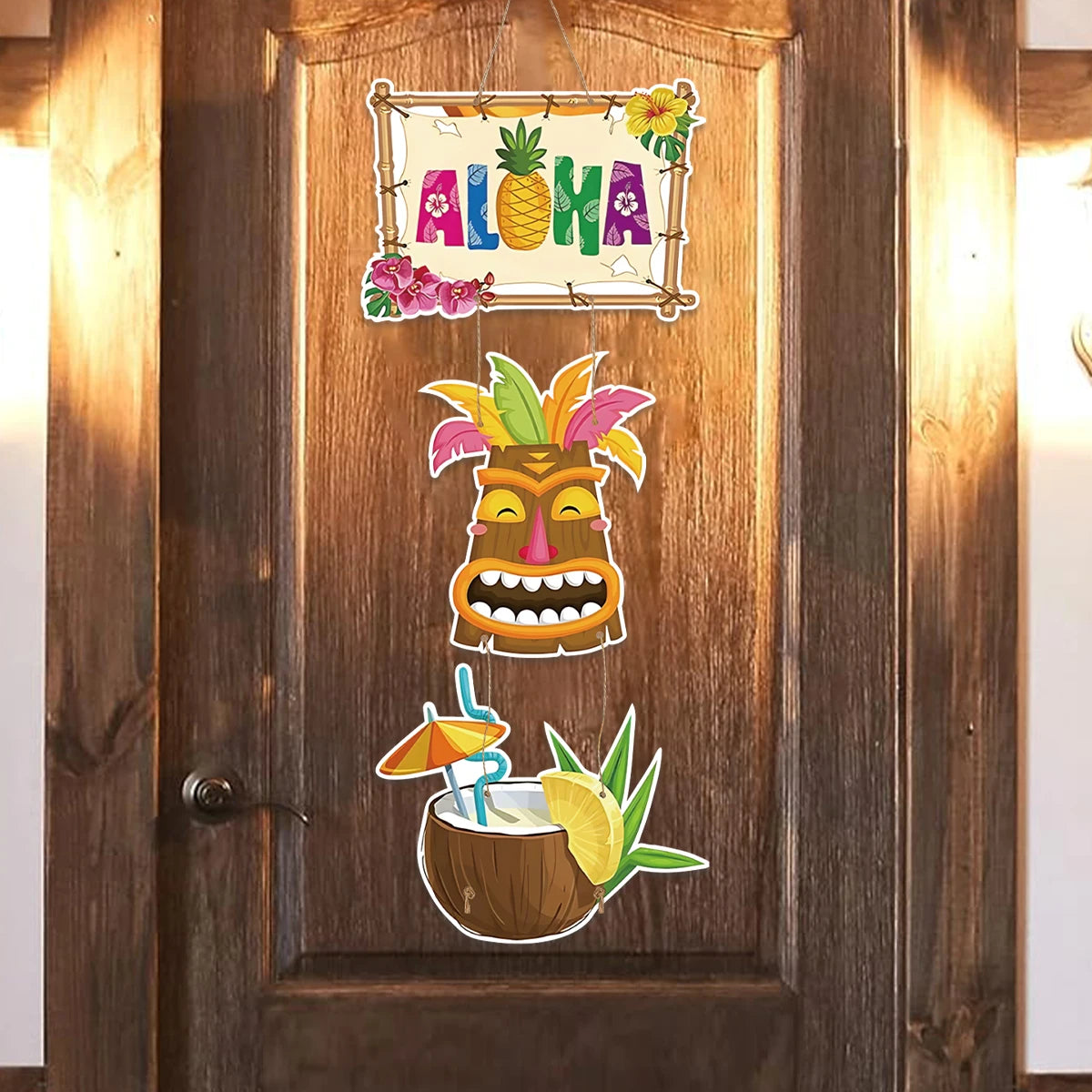 Hawaiian Party Paper Door Hanging Pendants Aloha Party Tropical Beach Party Banner Happy Summer Hawaii Birthday Party Supplies - Big Tim's Magic Emporium