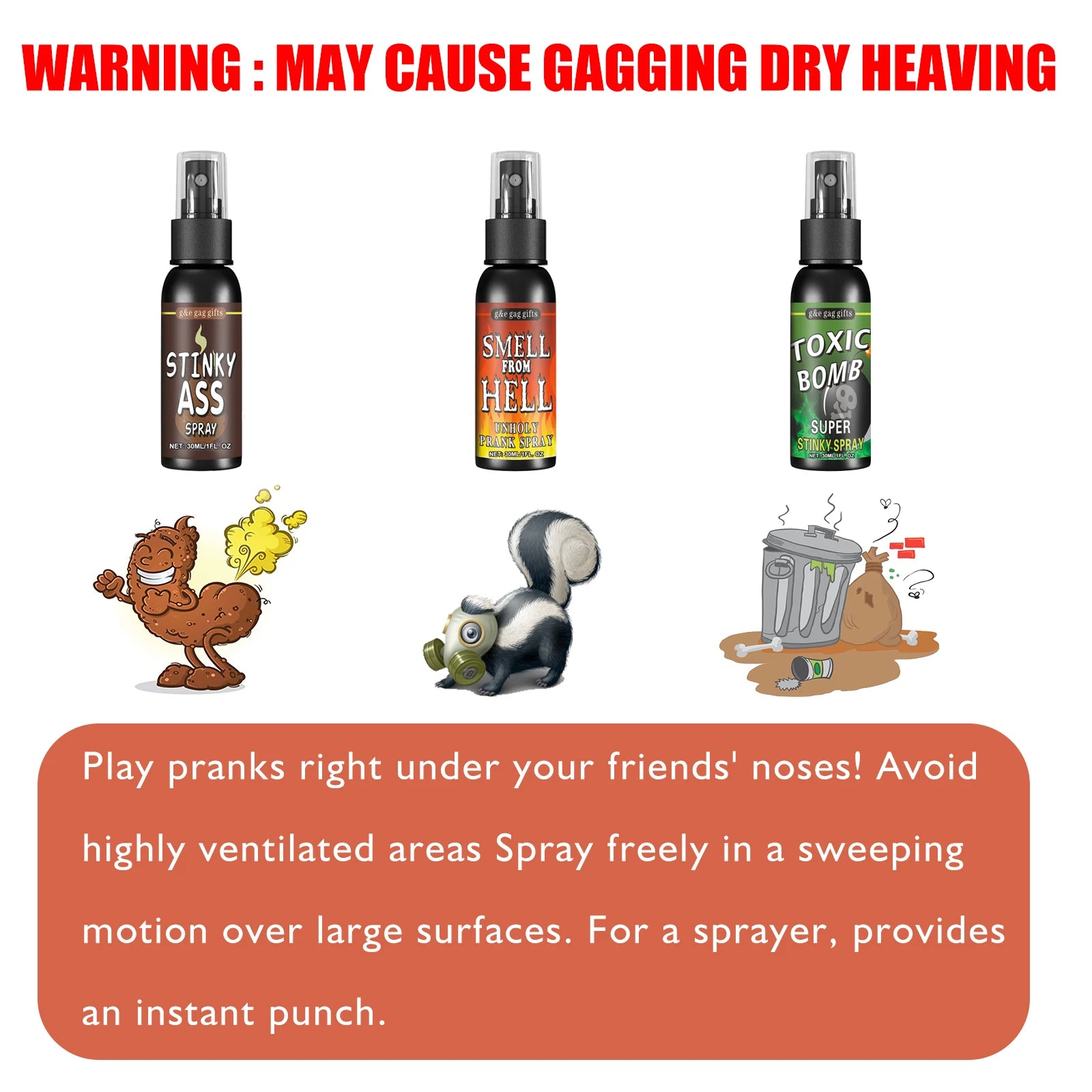 Novelties Liquid Fart Gag Prank Joke Spray Can Stink Bomb Smelly Stinky Gas Joke Sprinkle Prank Family Entertainment Supply by Big Tim's Magic Emporium
