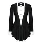 The Stardust Showgirl Tuxedo Leotard Dress – Luxury Long Sleeve Latin Dance & Stage Wear