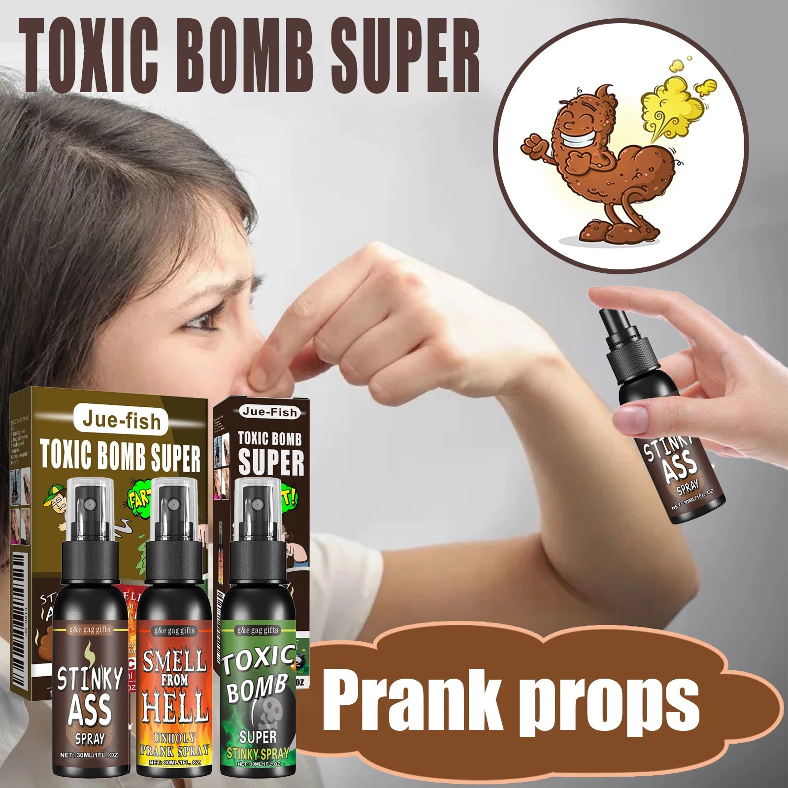 Novelties Liquid Fart Gag Prank Joke Spray Can Stink Bomb Smelly Stinky Gas Joke Sprinkle Prank Family Entertainment Supply - Big Tim's Magic Emporium