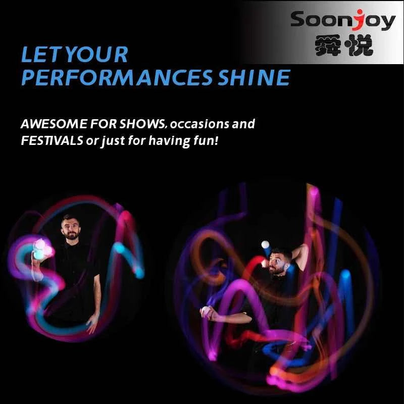 LED Juggling Balls Glow Balls USB Rechargeable Soft PVC Light up Ball （Set of 3） - Big Tim's Magic Emporium