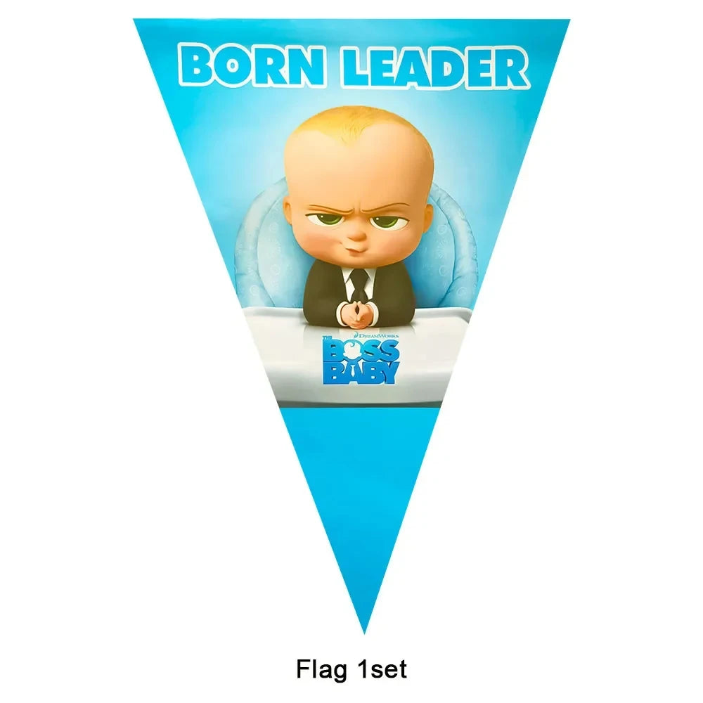 Cartoon Bossed Baby Newborn 1st Birthday Party Decorations Cute Balloons Plates Banner Tableware Set for Kids Party Favors Gifts