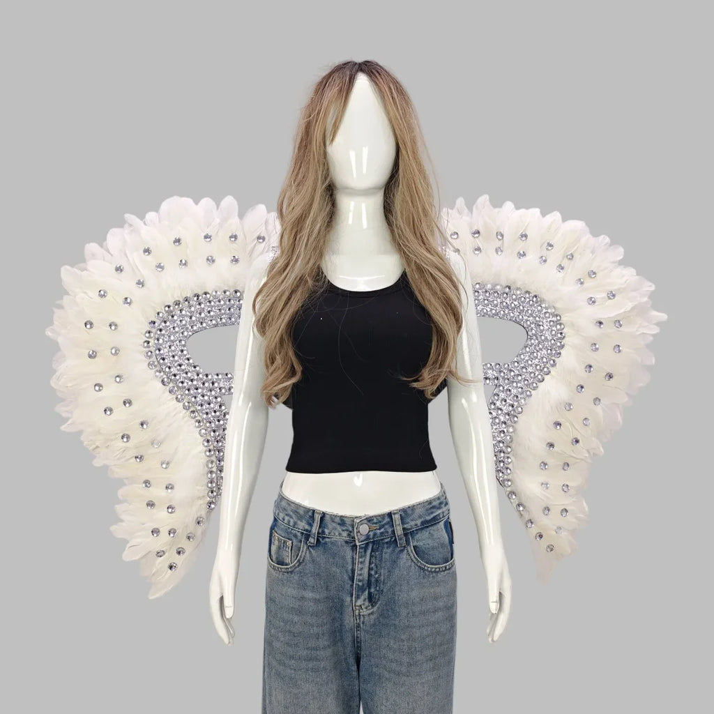 Artisanal Feather Angel Wings Statement Backpiece Runway & Carnival Costume Prop