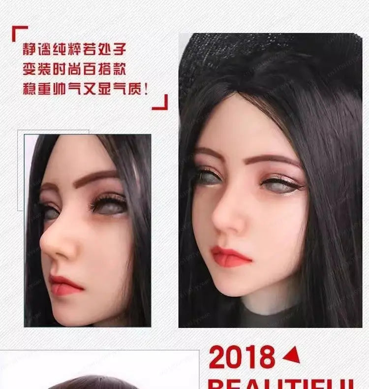 Mask adult full face silicone headgear COS disguise mask CD cross-dressing supplies male to female simulation headgear upgrade - Big Tim's Magic Emporium