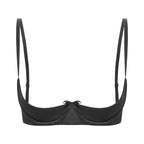 Satin Underwire Half-Cup Push-Up Bra