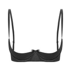 Satin Underwire Half-Cup Push-Up Bra