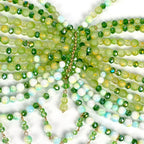 The Stardust Emerald Goddess – Handmade Green Rhinestone & Beaded Tassel Body Chain Halter Top