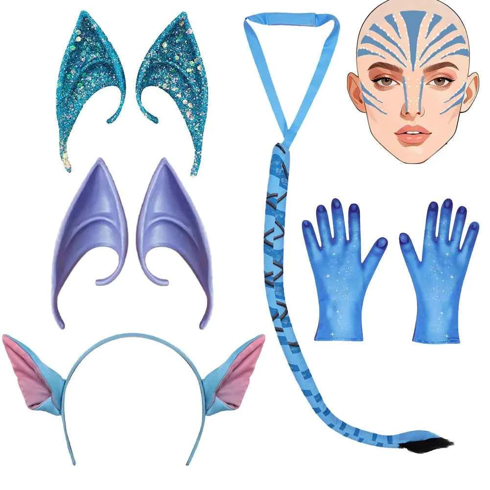 Movie Avatar Tail Ear The Way for Water Neytiri Jake Sully Fantasia Disguise Halloween Carnival Prop Cosplay Costume Accessories