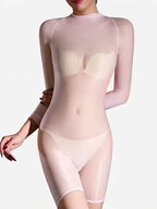 5D 912-Pin Ultrathin Oil Glossy Shaping Bodysuit Sheer Stage Playsuit Leotard