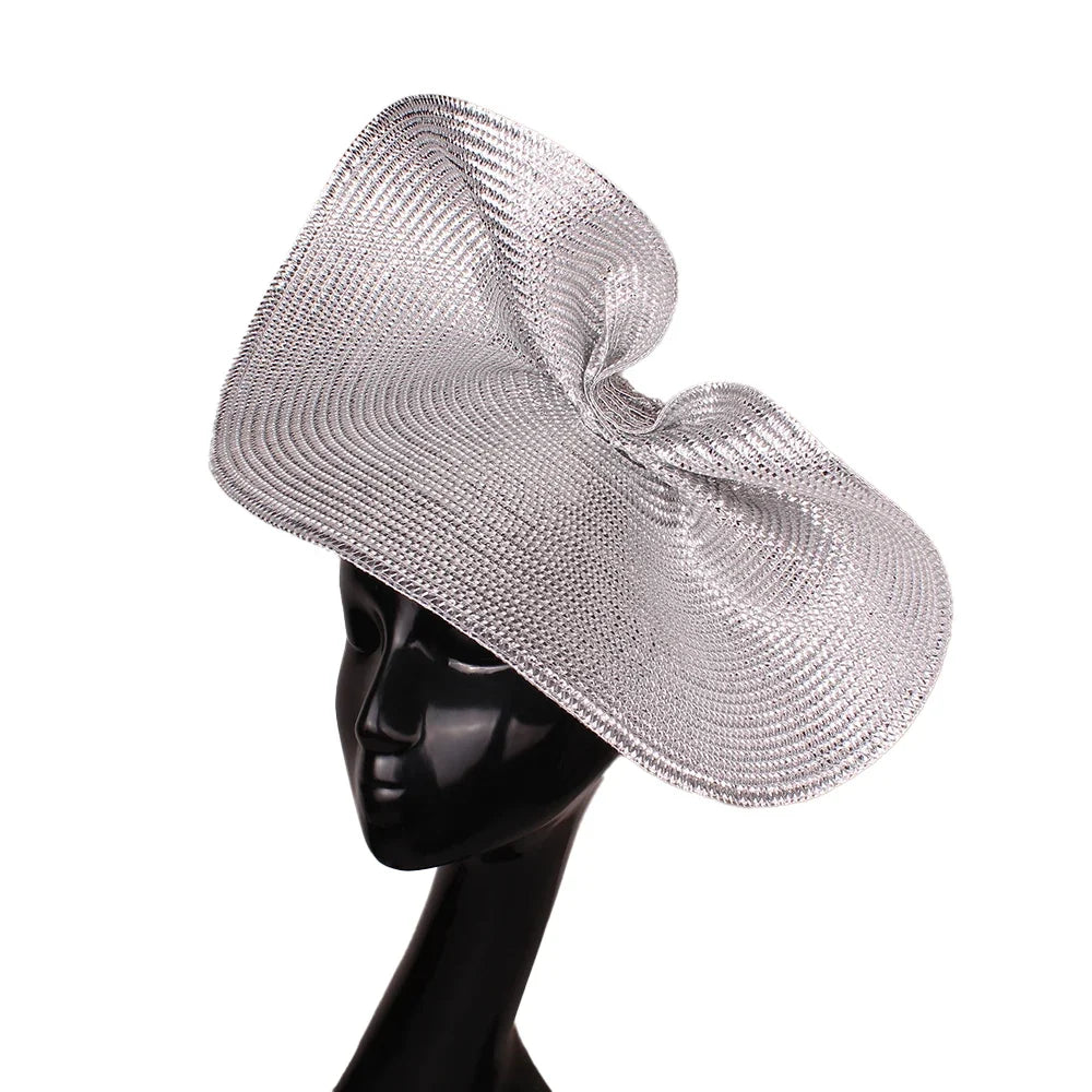 Glitter Metallic Sinamay Floral Fascinator Kentucky Derby Tea Party Pillbox Hat