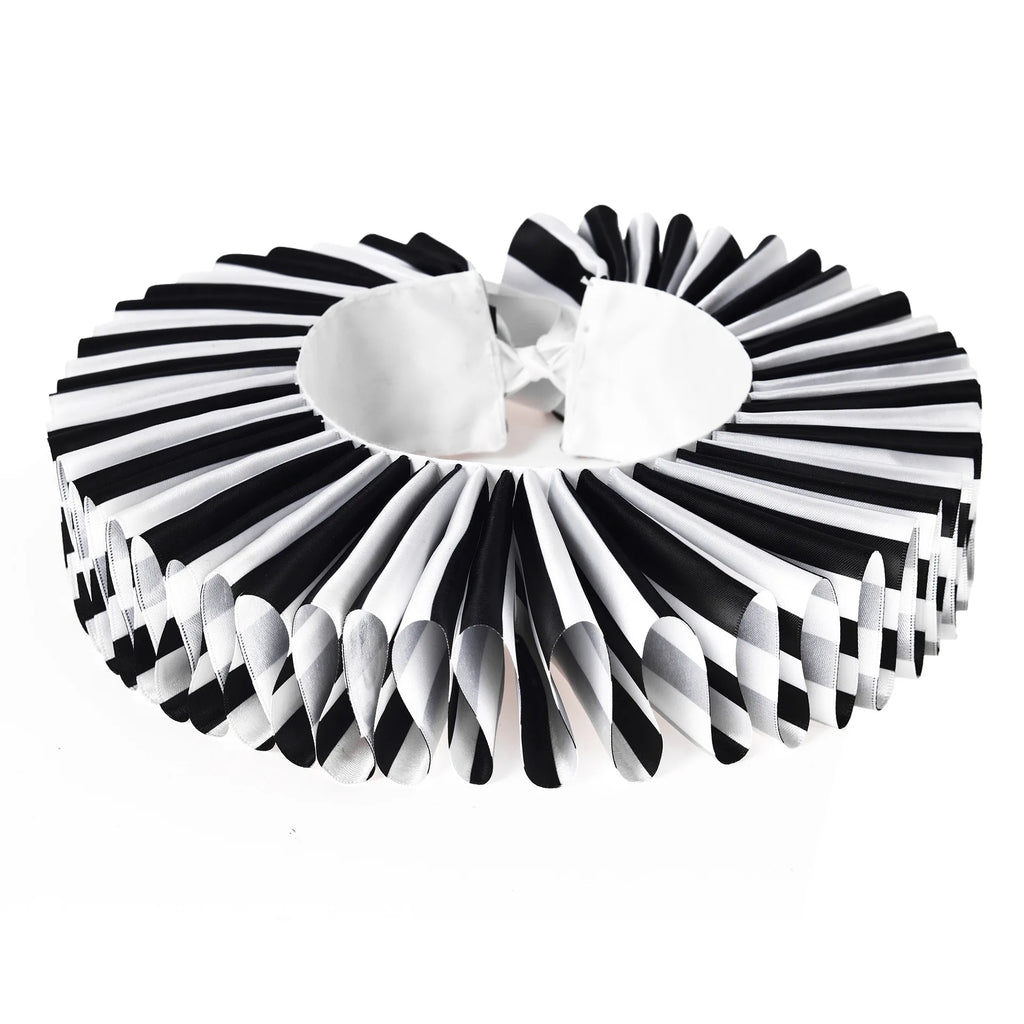 Clown exaggerated Raf's fake collar European and American men and women black and white striped collar scarf photography props - Big Tim's Magic Emporium