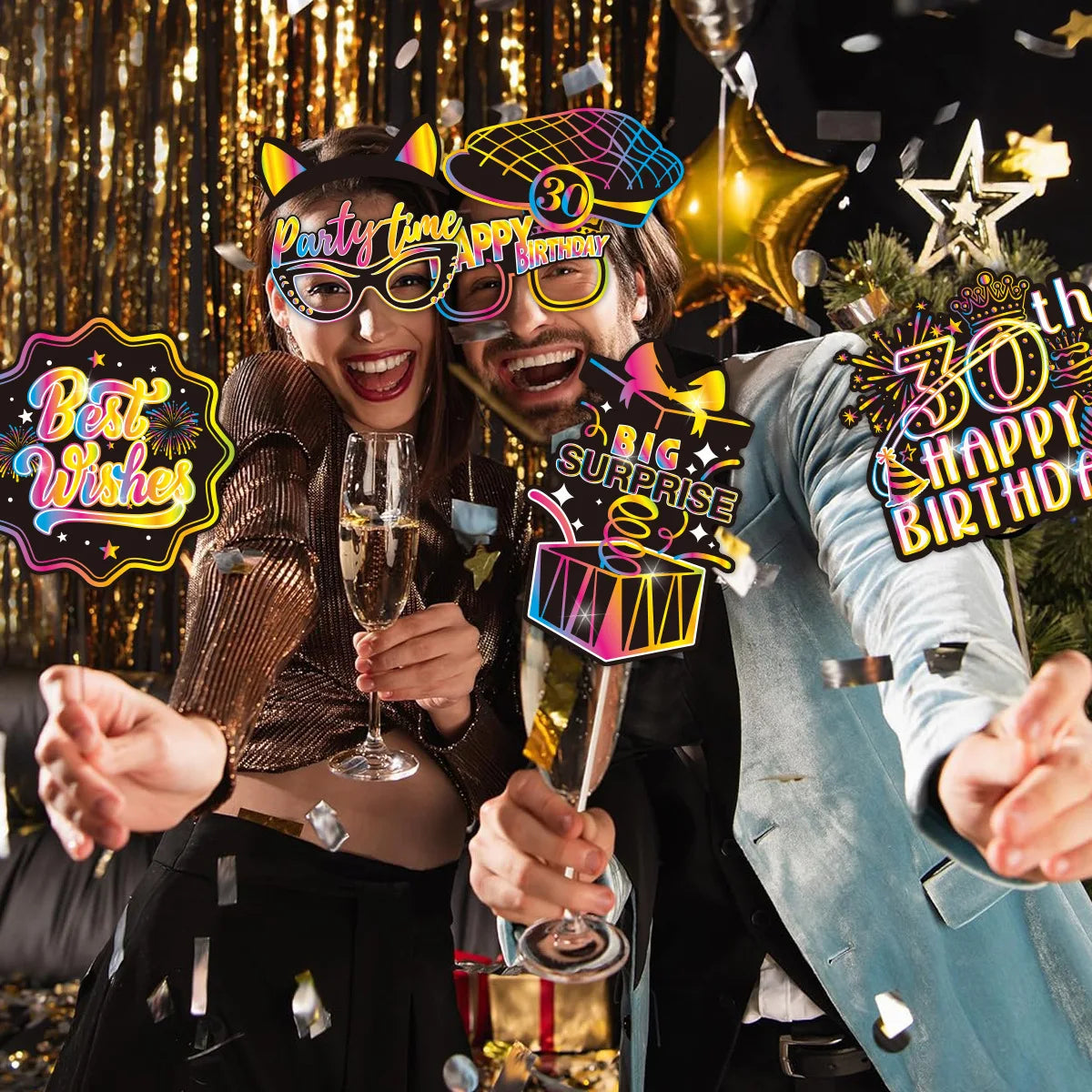 Birthday Party Decoration Photo Props 30 40 50 Birthday Party Glasses Decoration