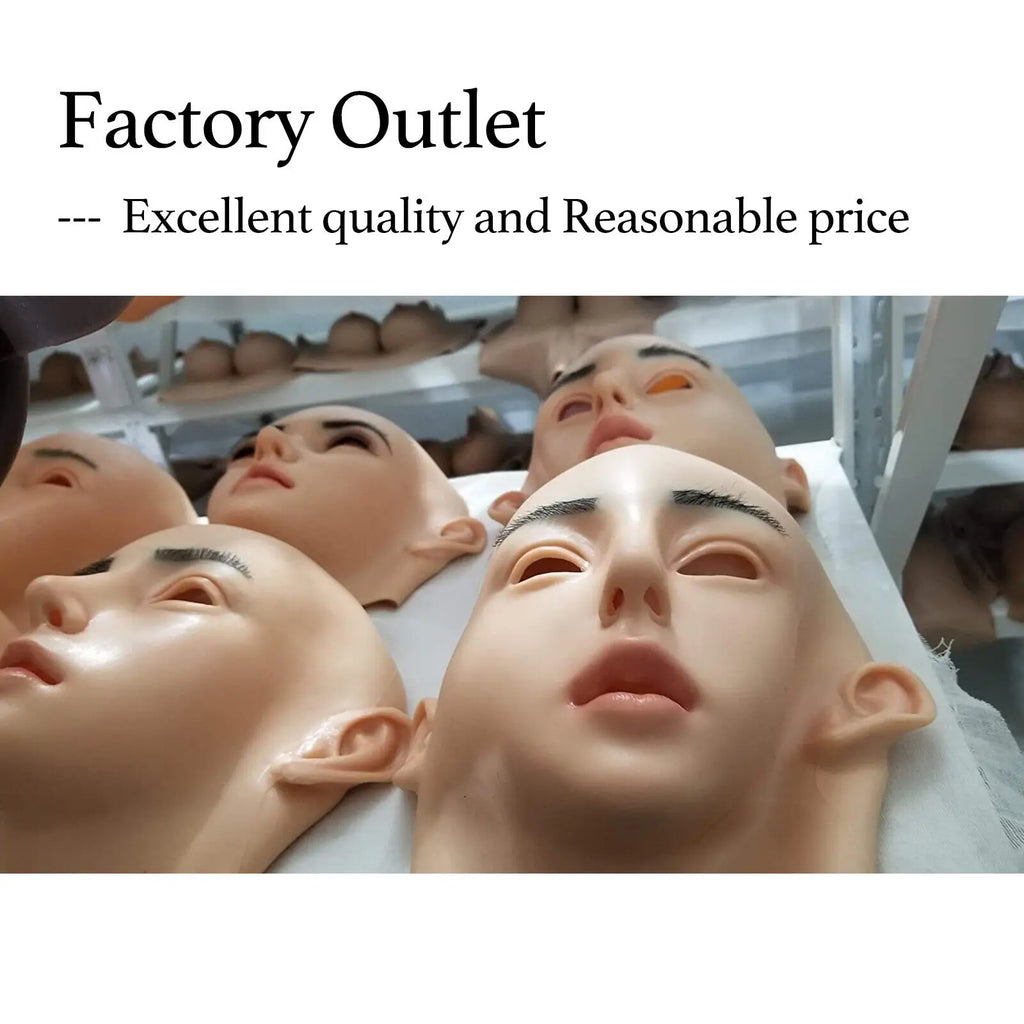 Realistic Silicone Mask With Neck Head Cover Makeup Crossdresser Cosplay Beauty Mask Collection Male to Female Full Head Mask - Big Tim's Magic Emporium