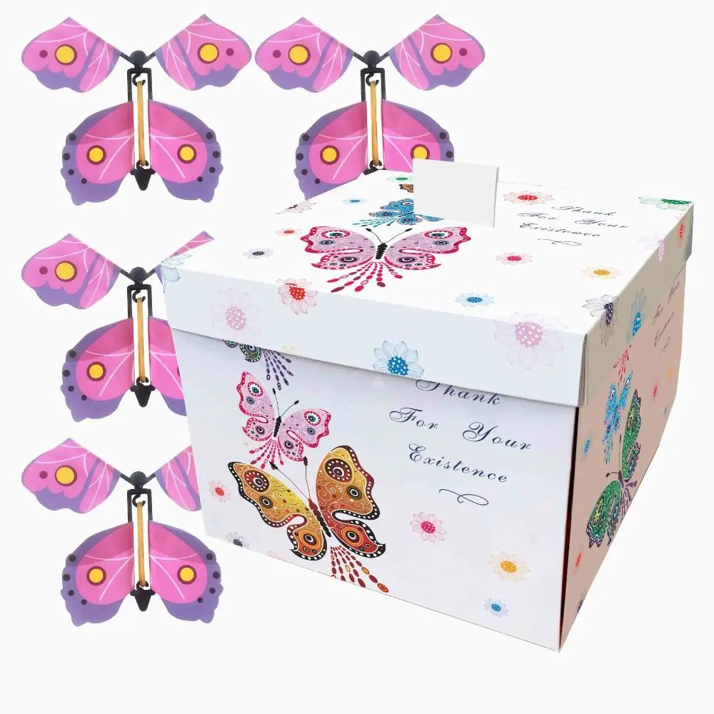 New Happy Birthday Creative Surprise Flying Butterfly Box Prank DIY Butterfly Explosion Gift Box Party Decorations